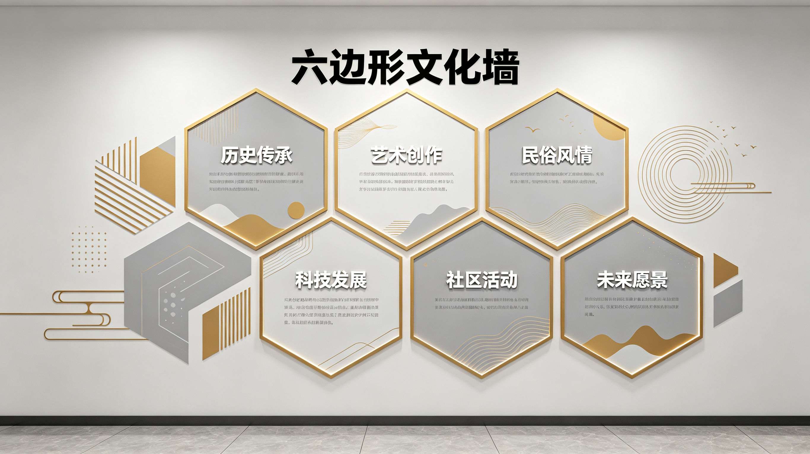 桃江企业文化墙 | 六边形信息美学